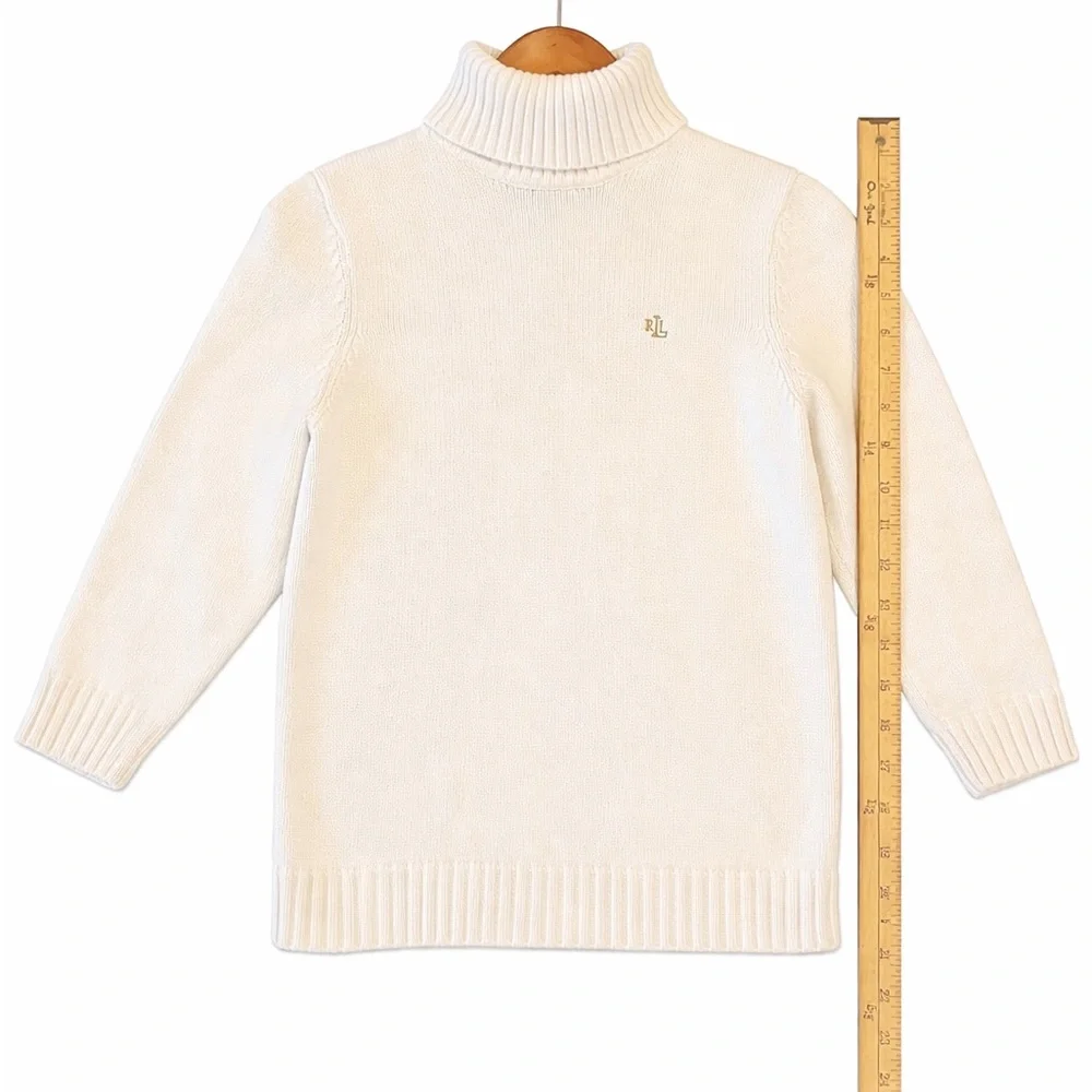 Lauren Ralph Lauren Kids Ivory Cotton Turtleneck Sweater Size M 5/6